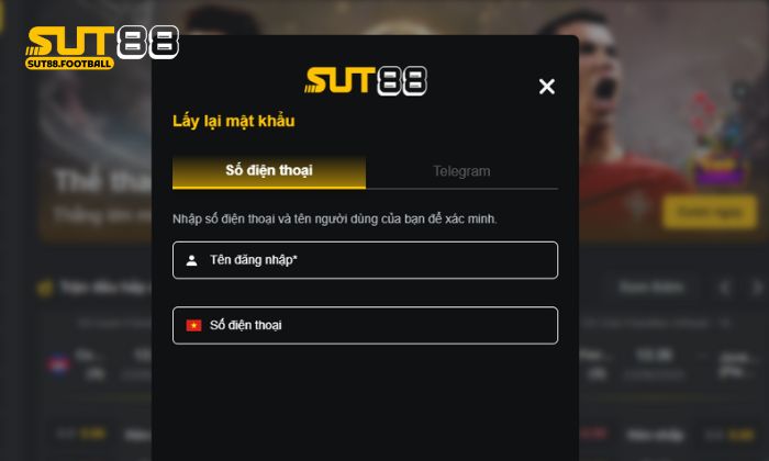 Sut88 hỗ trợ người chơi lấy lại mật khẩu dễ dàng