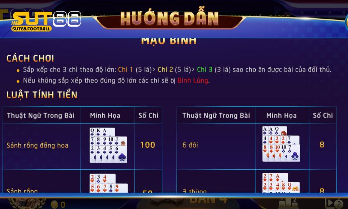 Luật chơi Mậu Binh đơn giản, dễ ăn tiền